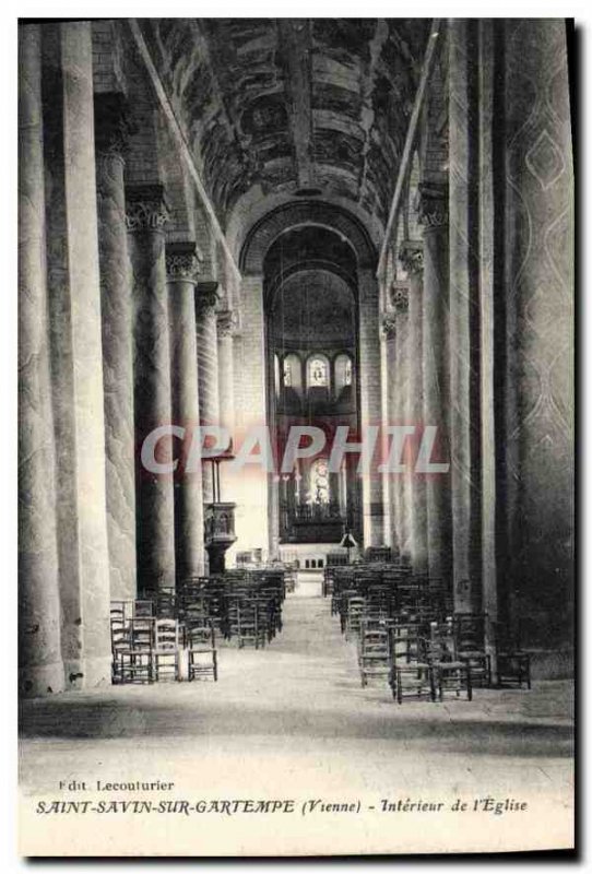 Postcard Old Saint Savin on Gartempe Vienna interior of the church