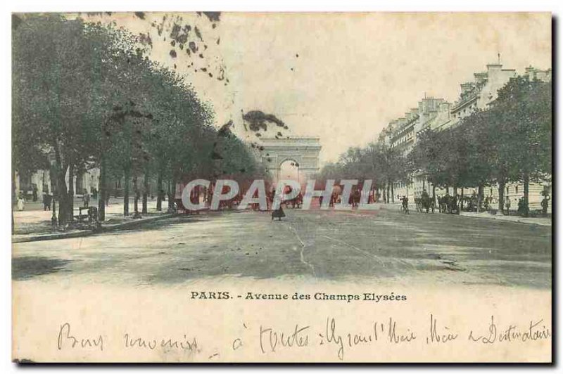 Old Postcard Paris Champs Elysees