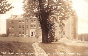 Mt Vernon Iowa~Cornell College~Pfeiffer Hall~Door Open~1942 RPPC Postcard