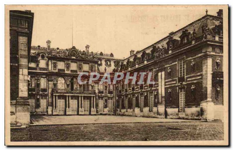 Old Postcard Versailles Marble palace courtyard