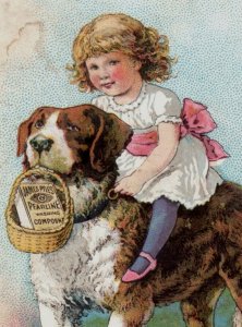 1880s James Pyle's Pearline Otho St. Bernard Dog & Child F137
