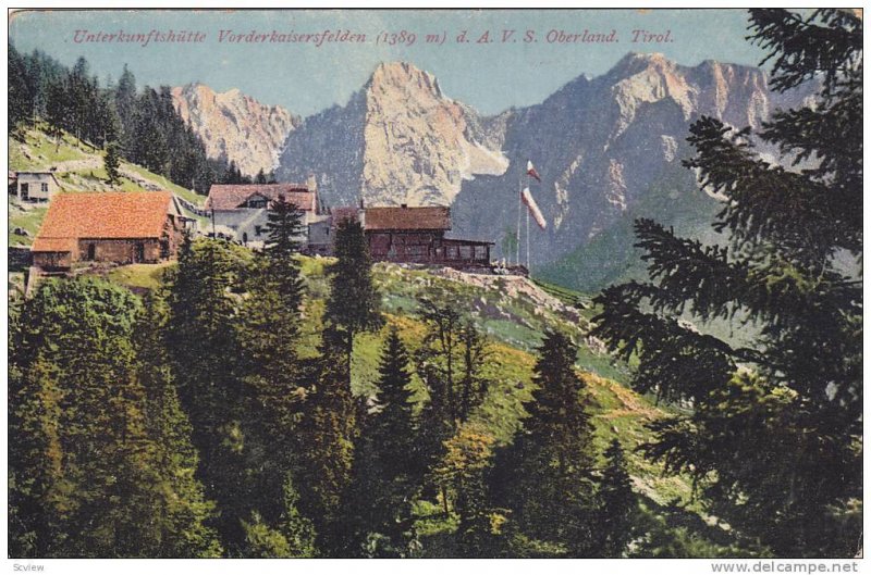 Unterkunftshutte Vorderkaiserfelden d. A. V. S. Oberland , Tirol , Austria , ...