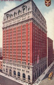 Vintage Postcard 1910's La Salle Hotel Building Chicago Illinois ILL Structure