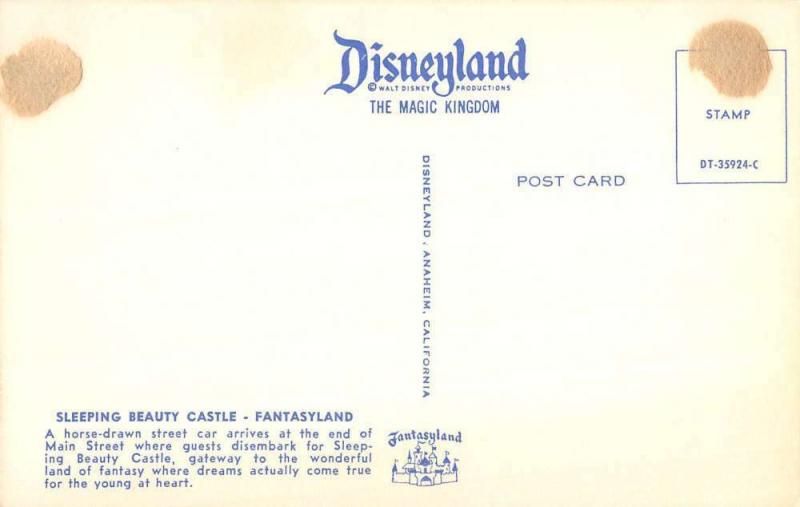 Anaheim California Disneyland Sleeping Beauty Castle Vintage Postcard K26550