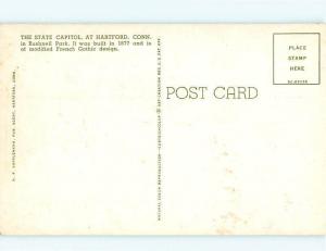 Vintage Post Card Lafayette Statue State Capital Travelers Tower CT # 4720