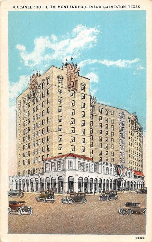 B23/ Galveston Texas Tx Postcard c1910 Buccaneer Hotel Building