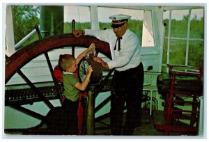 Pilot House Of The River Green Hannibal Missouri MO, Little Boy Vintage Postcard