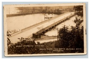 Vintage 1929 RPPC Postcard Completion of Bridge New Boston Men's Association MA