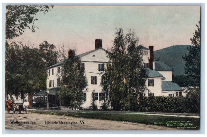 c1950's Walloomsac Inn Historic Bennington VT Handcolored Vintage Postcard