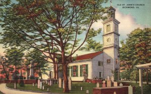 Vintage Postcard Old St. John Church Vulnerable Edifice Richmond Virginia VA