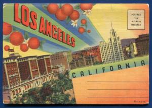 Los Angeles California ca Air View Pershing Square Wilshire postcard folder