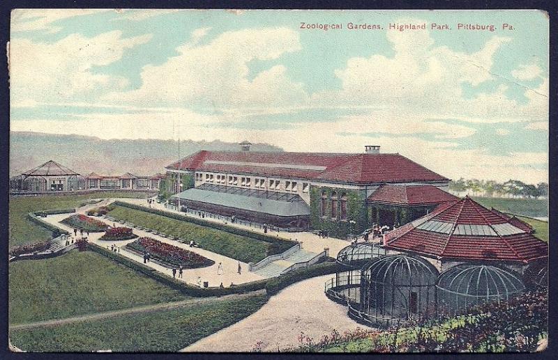 Zoological Gardens Highland Park Pittsburgh PA used c1910