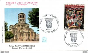 FDC France Eglise Saint Asutremoine Issoire Puy de Dome 19073
