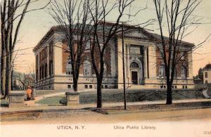 Utica New York Utica Public Library Antique Postcard J52985