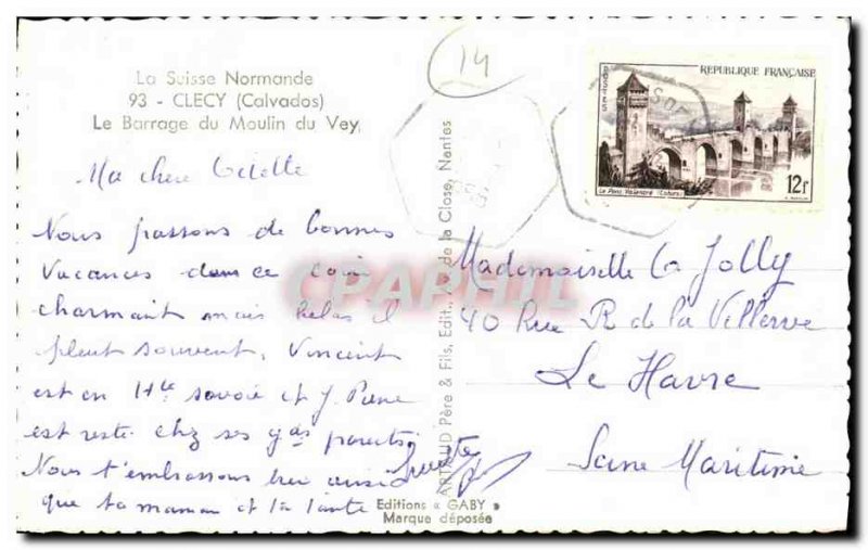 Postcard Modern Clecy The Barrage du Moulin du Vey