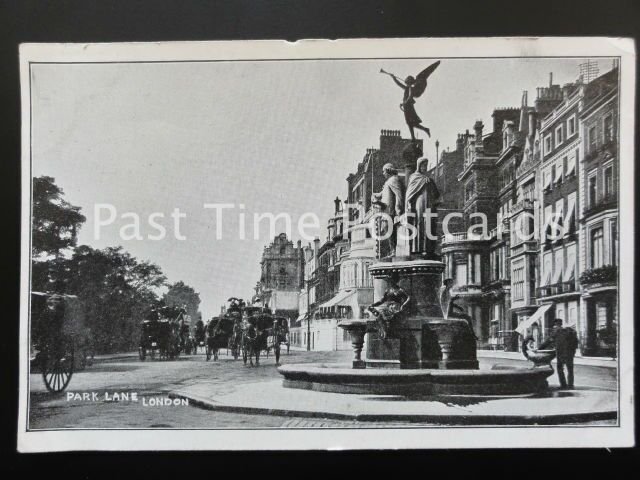 c1907 - London: Park Lane near Green Lane - showing many carraiges