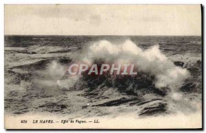 Old Postcard Le Havre Effect of Waves