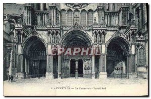 Old Postcard Chartres Cathedrale The South Gate