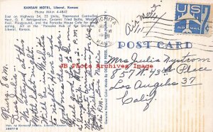 KS, Liberal, Kansas, Kansan Motel, 1958 PM, Dexter Press No 10677-B