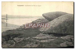 Old Postcard Tregastel The Rocks I Island of Rabbits