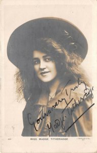 Lot142 miss madge titheradge actress  uk real photo original autograph