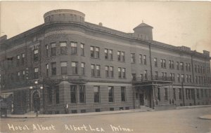 J17/ Albert Lea Minnesota RPPC Postcard c1910 Hotel Albert Building 1