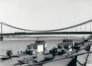 Real photo postcard Hungary Danube cruise Budapest bridge tourists snapshot 