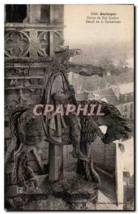 Old Postcard Quimper Statue Gralon Detail of the Cathedral Horse Horse