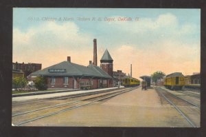 DEKALB ILLINOIS C&NW RAILROAD DEPOT TRAIN STATION VINTAGE POSTCARD 1907