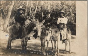 RPPC Cheyenne Canyon w Donkey Newerf Family Ottumwa IA Pearl Hayden Postcard U17