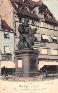 Germany 1899 Nuernberg Nuremberg Hans Sachs Statue vintage postcard B996