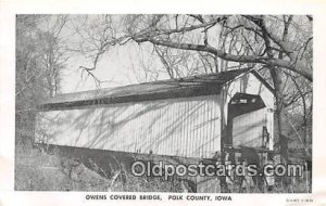 Owens Covered Bridge Polk County, Iowa, USA Unused 