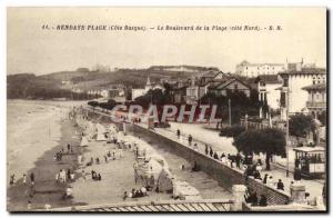 Old Postcard Hendaye Boulevard de la Plage