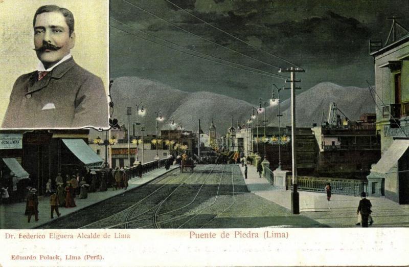 peru, LIMA, Puente de Piedra, Mayor Dr. Federico Elguera Alcalde de Lima (1901)