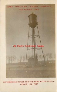 IA, Des Moines, Iowa, RPPC, Iowa Portland Cement Co, Waterworks Tower, 1907 PM