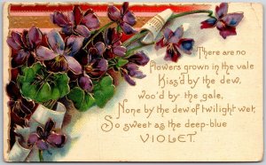 1910's So Sweet As The Deep-Blue Violet Flowers Greetings Posted Postcard