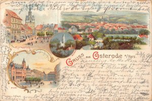 Germany 1899 Gruss aus Osterode a Harz Marktplatz Post vintage postcard B964