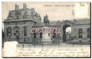 Old Postcard Chantilly statue of the Duke of Aumale