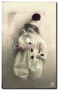 Old Postcard Fun Children Pierrot