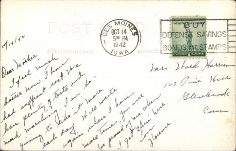 Ft. Des Moines IA Post HQs Real Photo Postcard