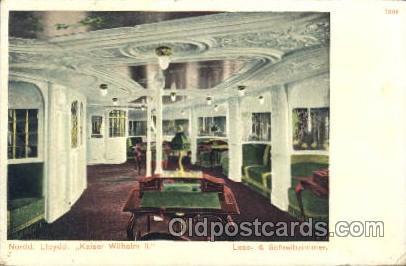 Kaiser Wilhelm II, Lease&Schreibzimmer Ship Ships, Interiors, Postcard Postca...