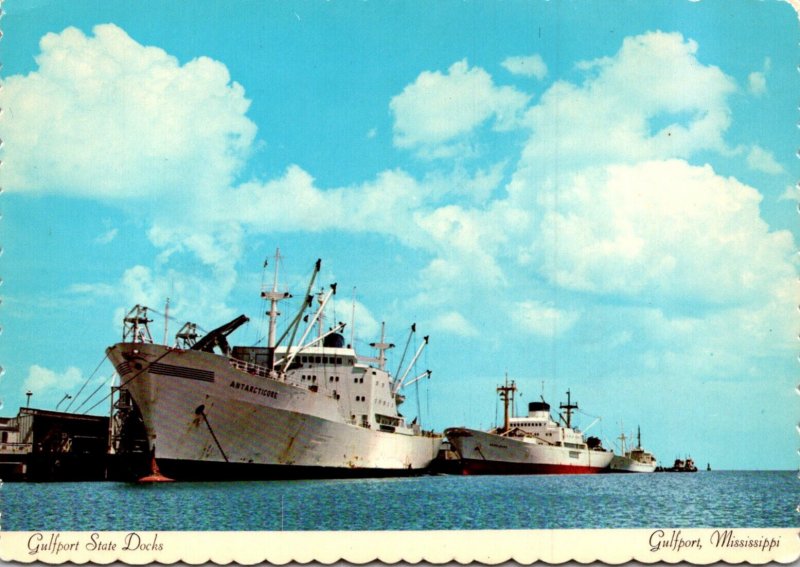 Mississippi Gulfport Ocean Freighters At Gulfport State Docks