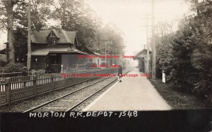 Depot, Pennsylvania, Morton, RPPC, Pennsylvania Railroad Station, Photo