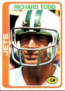 1978 Topps Football Card Richard Todd New York Jets sk7301