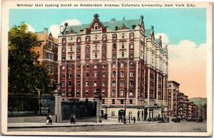 Whittier Hall Amsterdam Avenue Columbia University NY Vintage Postcard L03