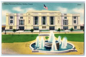 c1940 Union Terminal Station Exterior Building Dallas Texas TX Vintage Postcard