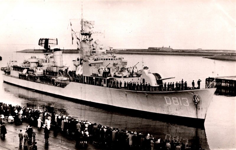 Battleship Hr. Ms. Jager Groningen Vintage RPPC 09.83