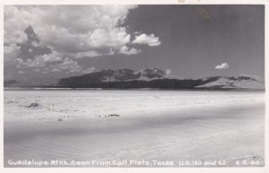 Texas Guadalupe Mountains Seen From Salt Flats U S 160 and 62 1957 Real Photo