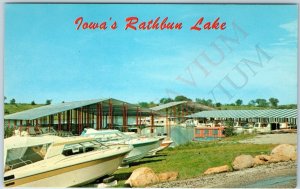 c1960s Moravia, IA Rathbun Lake Anglers Fish Paradise Boats Pollizzie Cee R A198