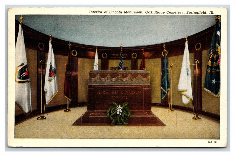 Lincoln Monument Interior Springfield Illinois IL WB Postcard N19